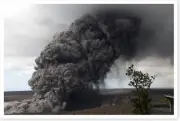 2018 Kilauea Volcano Overlook Crater Ash Plume Silver Halide Photo