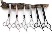 HAKIDZEL 2PCS Professional Haircut Scissor Black Hairdressing Shears for Salon Use Includes Thinning and Straight Scissor Ergonomic Grip for Easy Handling for Barbers and
