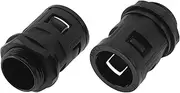 X AUTOHAUX M24x1.5 Cable Glands 21.2mm / 0.83" Bellows Quick Connector Straight PA6 Nylon Black 2 Pcs