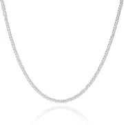 [SA Chains] 2mm solid sterling silver 925 stamped Italian SPIGA espiga wheat chain necklace chocker bracelet anklet with lobster claw clasp jewellery jewelry - 6 8 10 12 14 16 18 20 22 24 26 28 30 32 34 36 38 40"