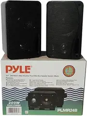 PLMR24B Universal Multi-Purpose Speaker Black Waterproof Bar Pub Restaurant RV Beach Bath Sea Boat House Pergola Speaker Dimensions 15 x 9.5 x 9.5 cm Per Pair