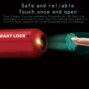 M01 Fingerprint Padlock USB Smart Keyless Travel Case Drawer Lock (Red) AU