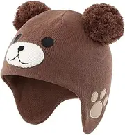 [LLmoway] Baby Toddler Infant Fleece Lined Knit Hat Kids Winter Earflap Pom Beanie