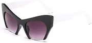 [WNCKSQ] Fashion Retro Half frame Cat eye Women Glasses Frame Can Be Equipped Lens Men Glasses Frame,Black white gray