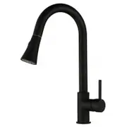 AQUAPERLA Round Pull Out Spray Kitchen Mixer Tap - Matte Black