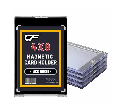 CF Magnetic Card Holder One Touch - 4" x 6" - BLUE BORDER Photo Post Cards