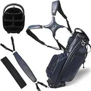 RevCore Version 1 Closeout - Luxury Golf Stand Bag, Tour Grade Synthetic Leather, 14 Way or 6 Way Dividers, 2 Cooler Pockets, Magnetic Felt-Lined Pocket, Dual & Single Padded Shoulder Straps