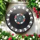 18" Round Black Marble Inlay Table Top