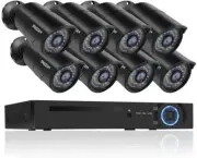 TMEZON 8 Channel 1080p HD Simplified PoE NVR and (8) 2.0MP Outdoor Indoor IP Cam