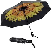 [SY COMPACT] Travel Umbrella Windproof Automatic Umbrellas-Factory Outlet Umbrella, Flower Yellow