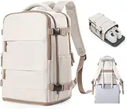 [SZSYCN] Ryanair Hand Luggage Backpack 40 x 20 x 25 cm Women's Hand Luggage Aeroplane Easyjet 45 x 36 x 20 cm with Laptop Compartment Waterproof Daypack with Shoe Compartment, A11 Beige Brown (Light