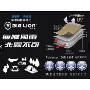 Big Lion 威力屋-520六角基地帳 客廳帳 快搭 超大客廳帳-可接多帳篷四季帳-銀膠抗UV