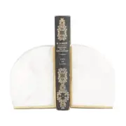 CosmoLiving by Cosmopolitan Bookends 5.55"x4" White Marble w/Gold Inlay Set of 2