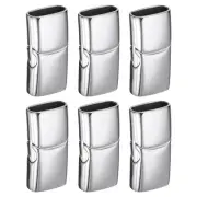 6Pcs 10mmx5mm Flat Leather Clasps, Bracelet Clasps, Silver