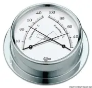 BARIGO Regatta Series Thermometer Hygrometer Chromed brass white dial 120x40mm