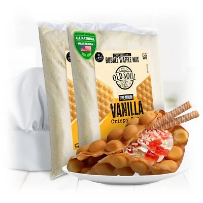 OldSoul Bubble Waffle Mix | Egg Waffle Batter Mix | Vanilla | 10 Lbs | 56 Pcs