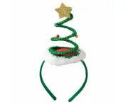 Christmas Springy Coil Hairband Creative Tree Headband Holiday Party Supplies-green