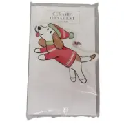 Beagle Christmas Ornament Ceramic Dog Puppy Holiday Decor Tree Decoration NEW