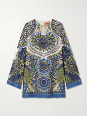 [La DoubleJ] La DoubleJ - Supreme Swing Printed Silk-twill Mini Dress - Blue - xx small xx small Blue