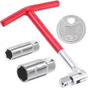 Rustark 4Pcs Professional T-handle Spark Plug Socket Wrench with 16mm(5/8") 21mm(13/16") Spark Plug Socket and Spark Plug Gap Gauge, Universal Joint Spark Plug Removal Tool Set for Lawn Mower Vehicle