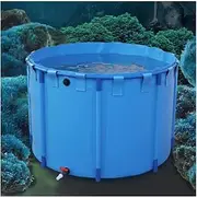 Round Pool Above Ground, Fold Children's Pool Fish Tank Aquarium Pool Pond PVC Canvas with Steel Frame for Rain Barrel Water Collector (Color : Blue, Size : 2X0.8M/2400L)