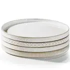 10.5” Ceramic Dinner Plates, Set of 4, Microwave & Dishwasher Safe, Salad Pas...