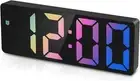 Digital Alarm Clock, Bedside Alarm Clocks with Colorful LED Display, USB/Battery