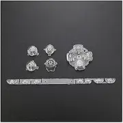 Gametown Replacement Left Right Buttons Kit ABXY D-Pad Rubber Button Direction Button Set for PSP 1000 Console- Clear White.