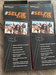 2 Pack RockSteady Accessories Selfie Stick Wireless Bluetooth (Black)