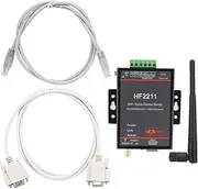 HF2211 Serial Device Server, RS232/485/422 to WiFi and Ethernet DTU Short Message Communication Module, 5-36VDC Serial Data Communication Device Support