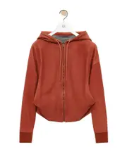 Draped hoodie in nappa lambskin FR36 orange
