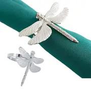 Catzon 6/12 Pcs Metal Dragonfly Napkin Ring-Silver