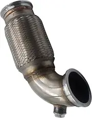 MeiKeL 2.5" V-Band to V Band Downpipe Low Profile 90 Degree with Flex Bellow W/O2 Plug