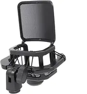 INOOMP 1Pc Adjustable Microphone Holder Stand Durable Quakeproof Mic Rack for Handheld Microphones Easy to Install and Carry Compatible with Models Sleek Black Design