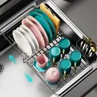 Expandable Dish Drying Rack over the Sink, Adjustable Dish Rack in Sink, Rustpro