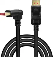 Right Angle Displayport 1.4 Cable, Male to Male Corner DP 1.4 Cable Support 8K/60Hz, 4K@144Hz for DP Interface. 6FT/1.8M