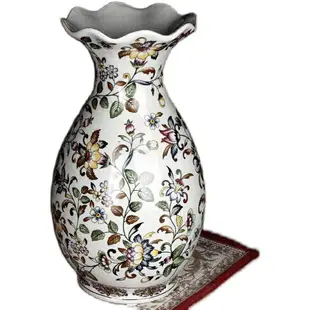 陶瓷花瓶擺件裝飾品插花器干花家居酒柜歐式復古大口徑開片花瓶