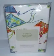 HTF VNTG Garnet Hill Twin Flat Sheet KITES Cotton Jersey Knit Bedding Portugal