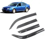 Side Window Wind Deflectors Visors Black Rain Guard Door Visor Vent Shades Dark Smoke Ventvisor Compatible with VW Jetta 1999-2018(Compatible with 1999-2005 Sedan)