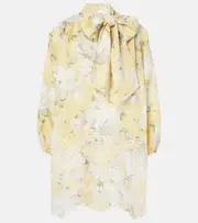 [Zimmermann] Zimmermann Acacia embroidered floral linen minidress AU 10 yellow