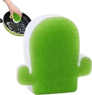 Dishwashing Sponges - Cactus Design Reusable Washing Up Sponge | Heavy Duty Scrub Sponge | Sided Dish and Multi- Pads Cleaners | Multipurpose Dish Scrubber Sponges for Pans Dishes Kitchen