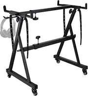 Zonon Piano Stand Keyboard Stand Digital Electric Piano Stand Z Style Heavy Duty Piano Stand for 88 Keyboard Adjustable Keyboard Stand Folding Black Wheel Fits 54, 61, 88 Keys Sturdy Musical Stand