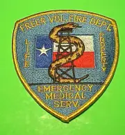 FREER TEXAS TX 4 5/8" ( SNAKE ) FIRE DEPARTMENT PATCH FREE SHIPPING!!!