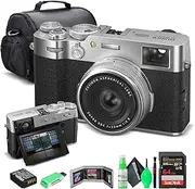 [Fujifilm] X100VI Digital Camera (Silver) (16821822) + 64GB Card + Card Reader + Carrying Case + Memory Card Wallet + Cleaning Kit Bundle