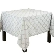 Marrakesh Collection Laser-Cut Hemstitch Tablecloth, 70", Grey