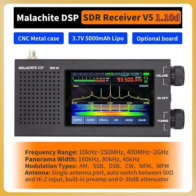 Malachite DSP SDR Radio Receiver V5 with 1.10d Firmware Shortwave Radio