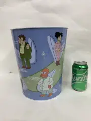 Futurama Tin Trash Can with Bender, Fry, Dr. Zoidberg Vintage Made in 2002