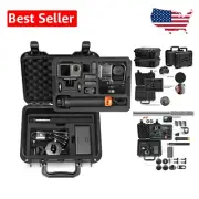 Lightweight Waterproof Hard Case for DJI Osmo Action 5/4/3 with 14 Compartments
