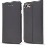 Cavor for iPhone 7/8 iPhone SE 2020/ SE 2022 Case (4.7"),PU Leather Cover Folio Flip Slim Ultra Thin Wallet Magnetic Case Stand Card Slot Holder with Kickstand Phone Cover Case- Gray