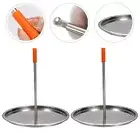 2 Pcs Gyro Meat Whole Fish Skewers Stainless Steel Chicken Rack Barbecue Plate